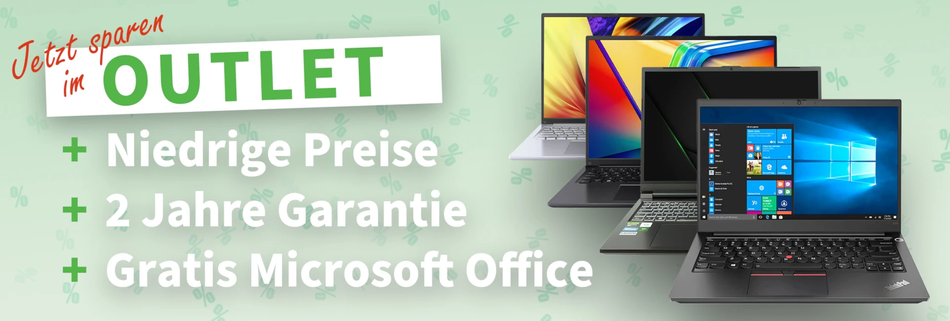 Sparen im Outlet +Niedrige Preise + 2 Jahre Garantie + Gratis Microsoft Office