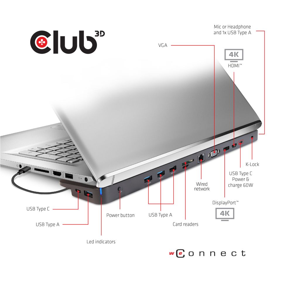 Docking Station - Club3D USB-C 100W ChargingDock