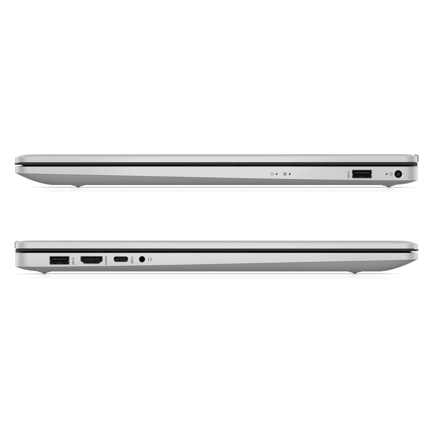 HP 17 Notebook in silber anschluesse ansicht